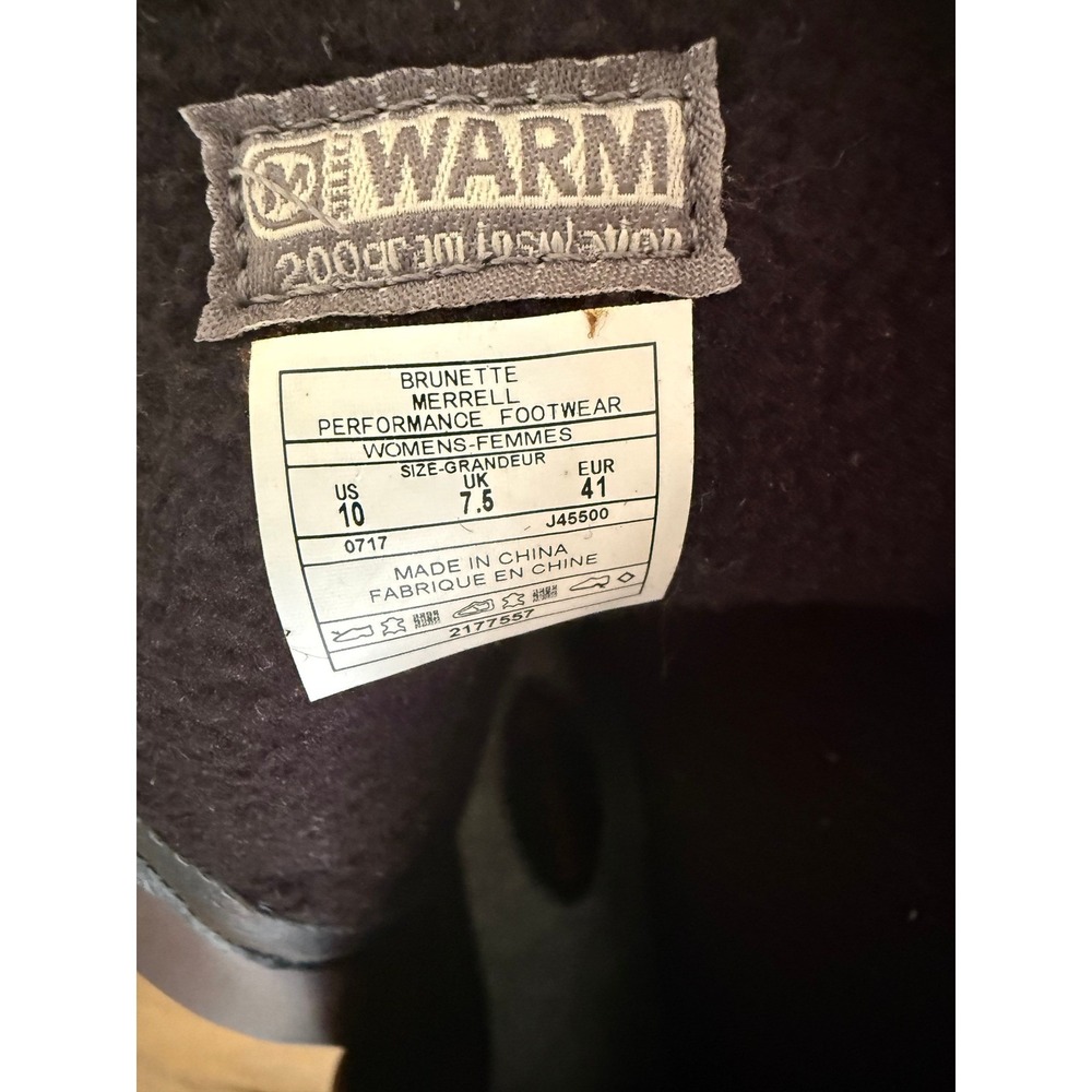 Merrell Women's GORE-TEX Waterproof Leather Winter Snow Boots Brown Size 10 - Picture 6 of 8